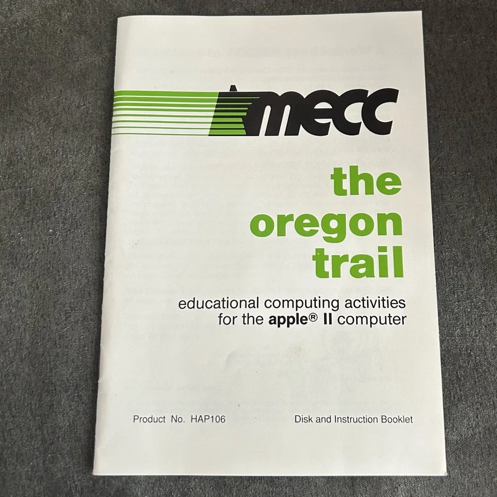 1986 Oregon Trail mecc Floppy Disk Original Box & Instructions PC Computer Game
